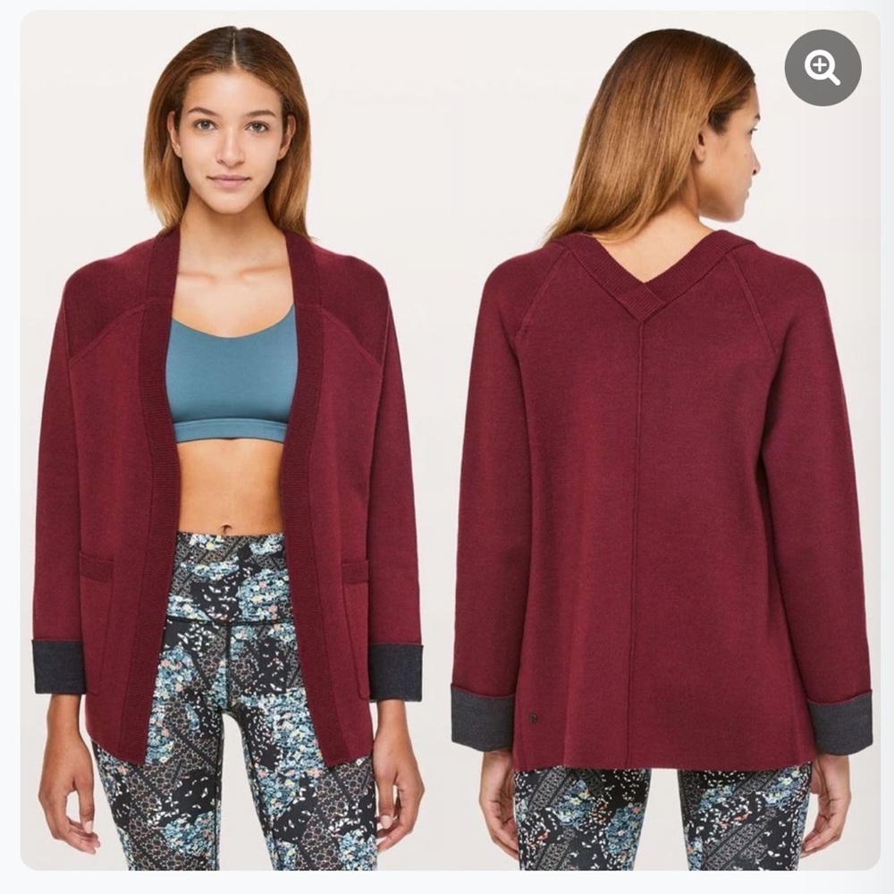 Lululemon Reverse Me merino wool oversized reversible wrap cardigan sweater